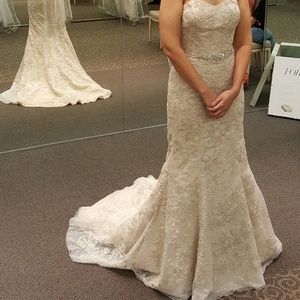 NWT Galina Signature Champagne Wedding Dress